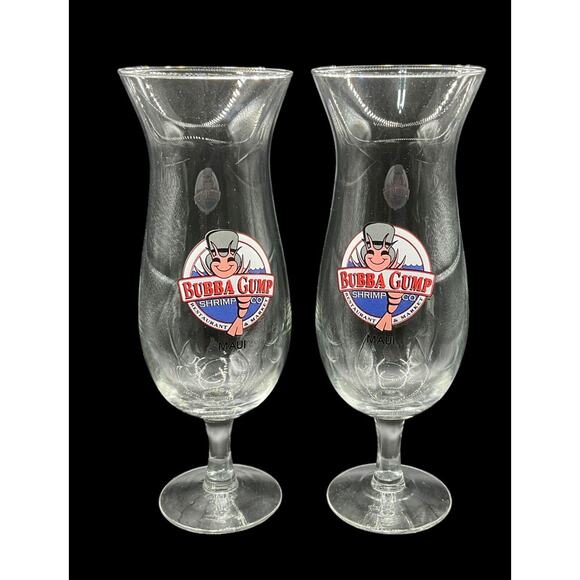 Set Of 2 Bubba Gump Shrimp Co‎ MAUI Hurricane Glasses - Picture 1 of 4